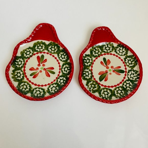 Temptations Old World Pit/Spoon Rest Dish 4.5x3.5” Set of 2 NEW - Picture 3 of 5